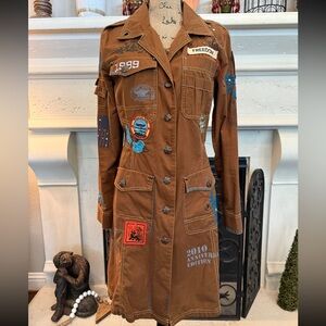Rare Double D Ranch 2010 anniversary freedom jacket embroidered tiger patches S